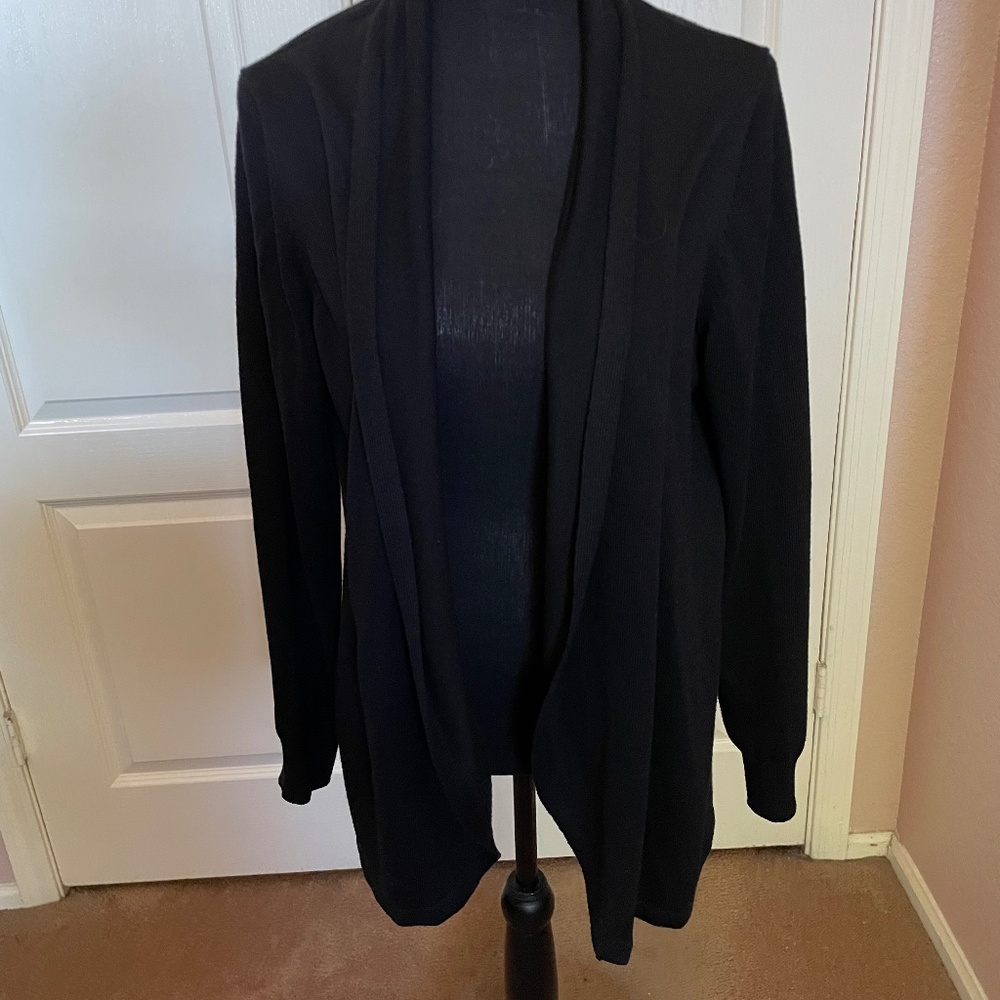 Ella Moss black shawl collar sweater